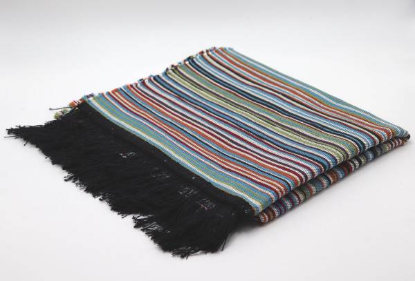 Teppich Fransen STRIPE in mehrfarbig aus Mischgewebe