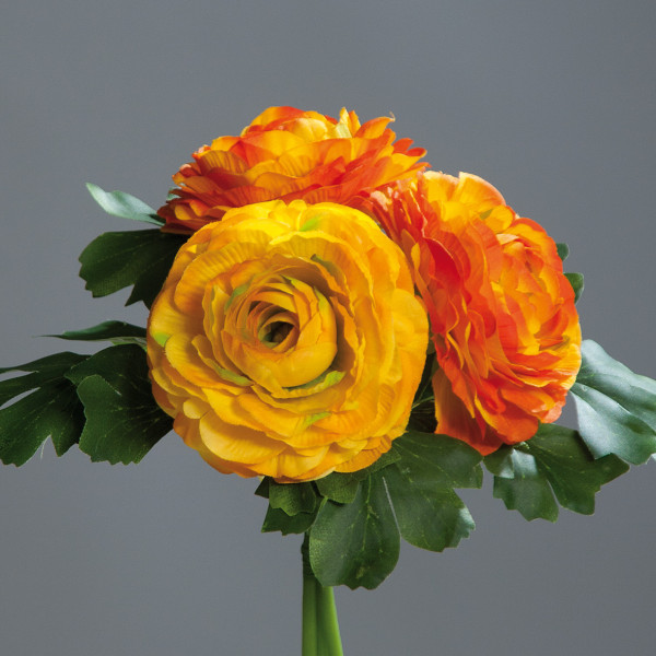 Kunstblume Ranunkel in orange aus Kunststoff