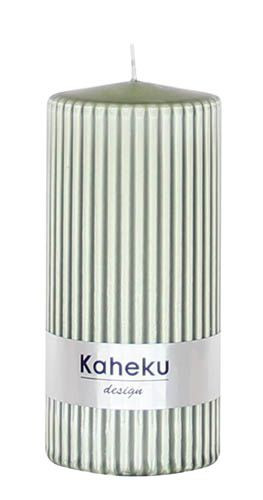 Rillenkerze POWDER in oliv aus Wachs