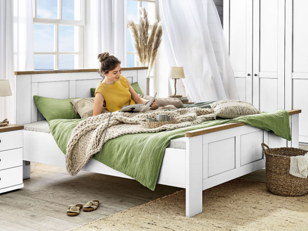 Bett SANSIBAR AALBORG in weiß aus Dekor