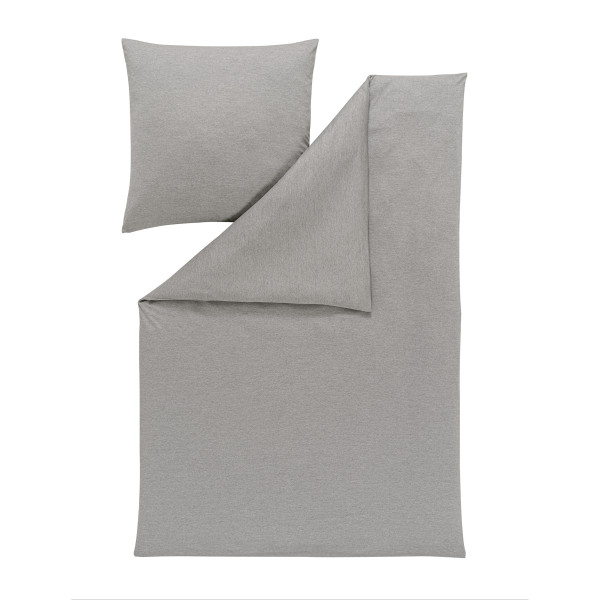 Bettwäsche TAKOMA Mako-Jersey in grau aus Baumwolle