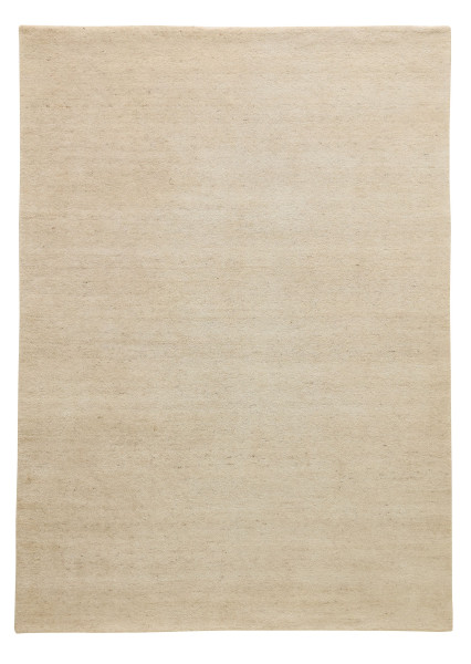 Teppich HEAVEN uni in beige aus Schurwolle