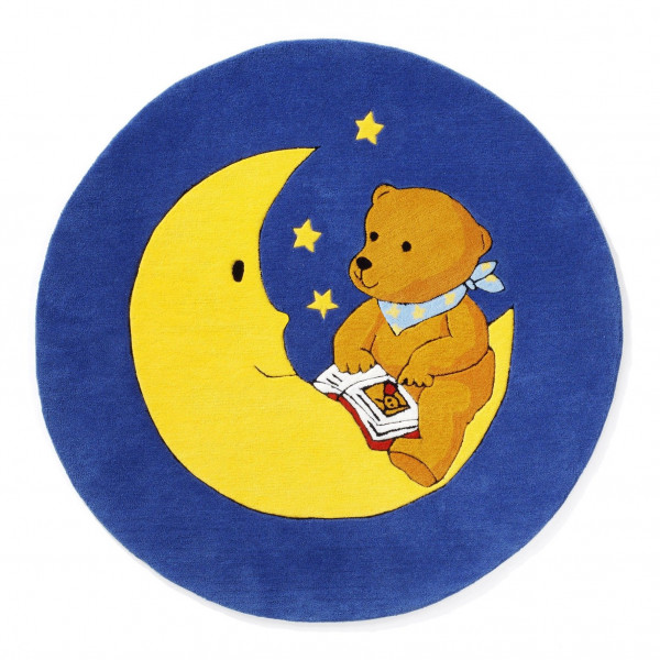 Teppich DER MONDBÄR in blau aus Polyacryl