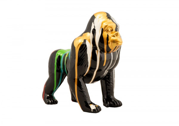 Skulptur BUNTER GORILLA in bunt aus Kunststoff