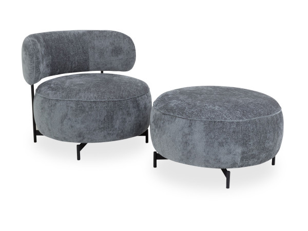 Hocker JOOP! CHARACTERS in grau/blau aus Stoff