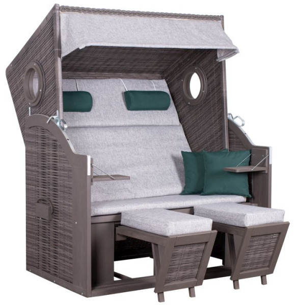 Strandkorb WAVE XL in grau aus Pinie