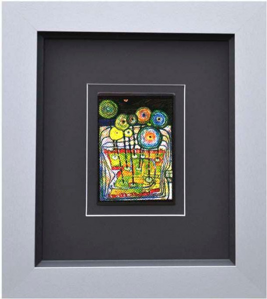 Kunstdruck HUNDERTWASSER in bunt aus Glas