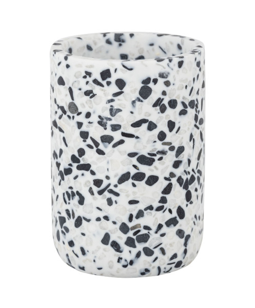 Zahnputzbecher TERRAZZO TOSI in weiß aus Polyresin