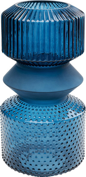 Vase Marvelous Duo in blau aus Glas