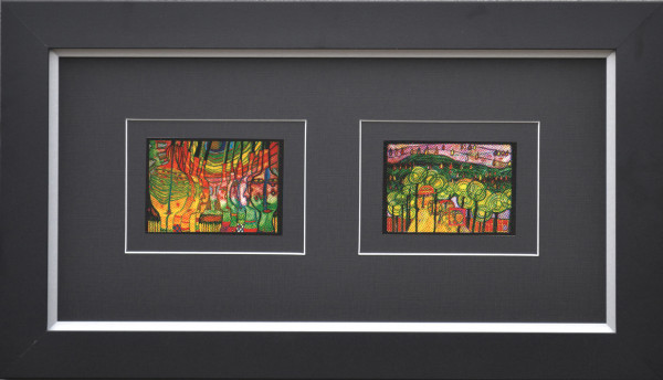 Kunstdruck HUNDERTWASSER in mehrfarbig aus Glas