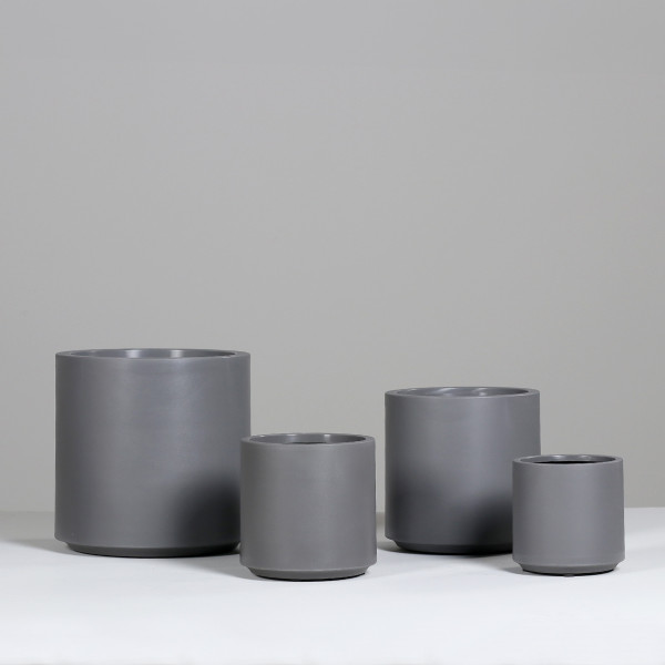 Übertopf L in schwarz/grau aus Kunststoff