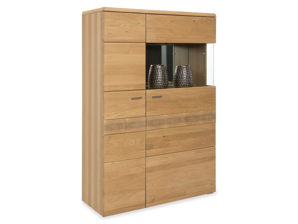 Highboard MIRO in Eiche Bianco aus Teilmassiv