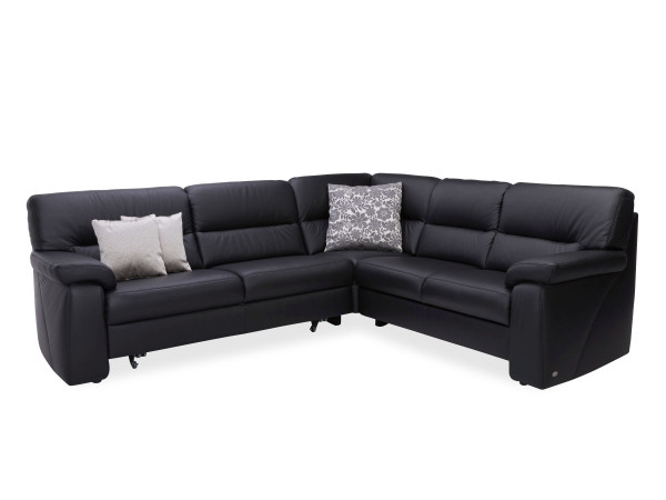Polsterecke himolla 1112 in braun aus Leder