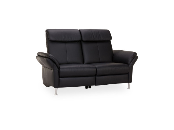 Sofa 2 Sitzer vito VOLLEY in schwarz aus Leder
