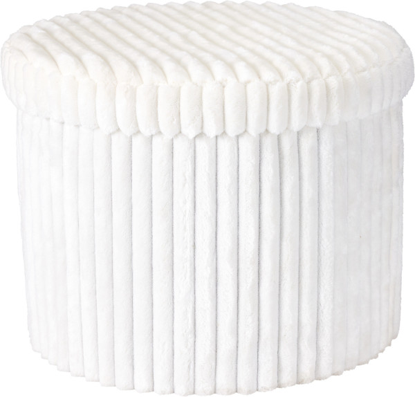 Hocker HAYDEE in weiß aus Stoff