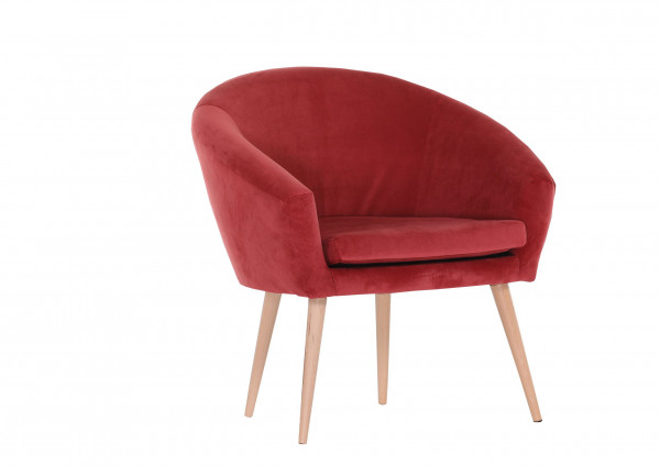 Sessel TIPTOE in rot aus Stoff