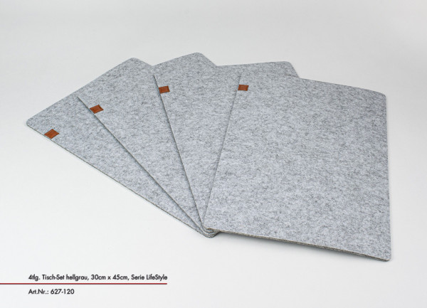 Tischset-Set LIFESTYLE in grau aus Filz