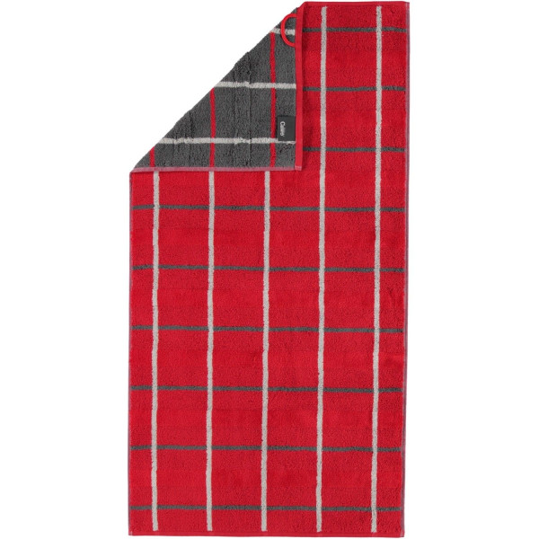 Duschtuch NOBLESSE SQUARE KARO in rot aus Baumwolle