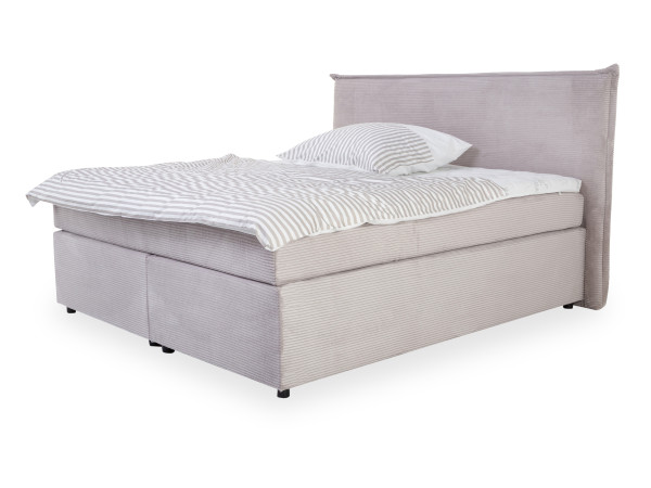 Boxspringbett SANSIBAR SALTRUP in hellgrau aus Stoff