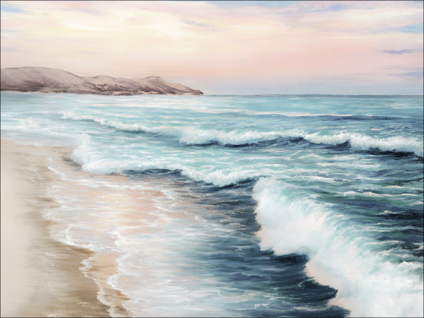 Keilrahmenbild SUNSET BEACH in mehrfarbig aus Holz