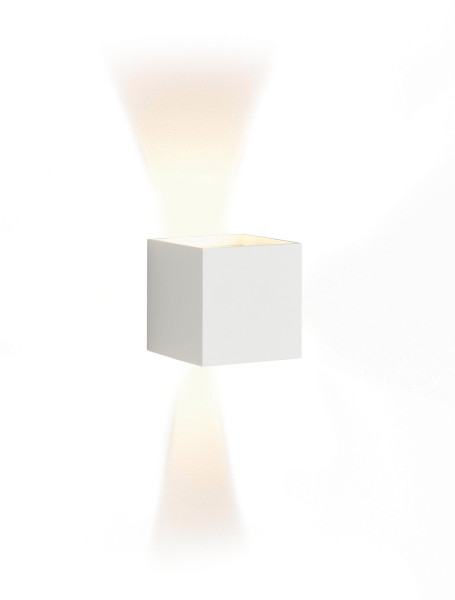 Outdoor-Wandleuchte CUBI in weiß aus Aluminium