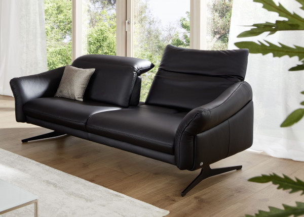 Sofa 2,5 Sitzer himolla 1808 in schwarz aus Leder