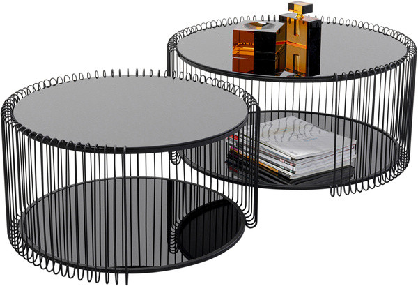 Couchtisch WIRE DOUBLE in schwarz
