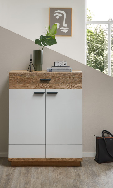 Schuhschrank MONDO LISANA in weiß aus Dekor/Teilmassiv