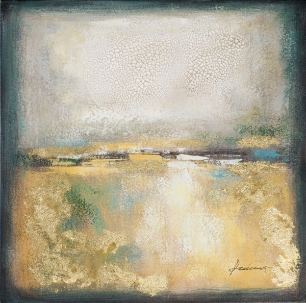 Keilrahmenbild HELLER HORIZONT in bunt aus Holz