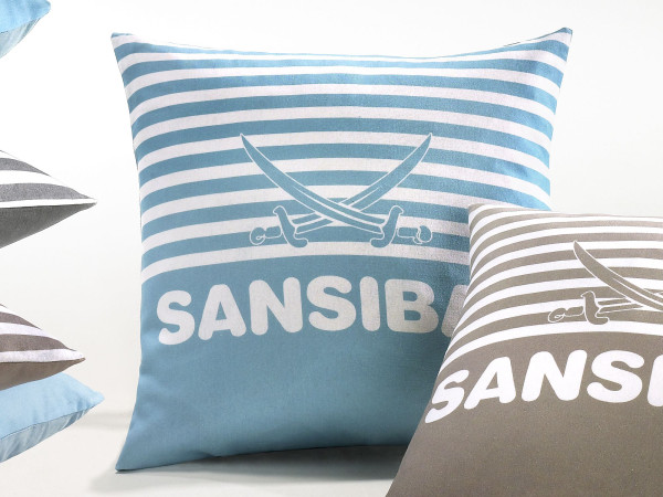 Kissenhülle SANSIBAR in hellblau aus Baumwolle