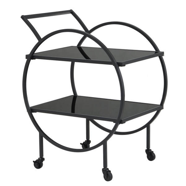 Servierwagen in schwarz aus Materialmix