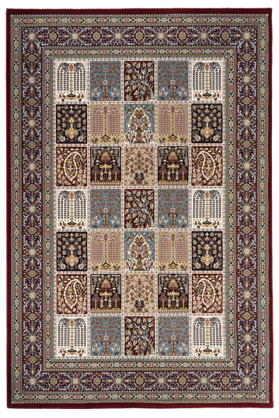 Teppich DIAMOND Felder in rot aus Acryl