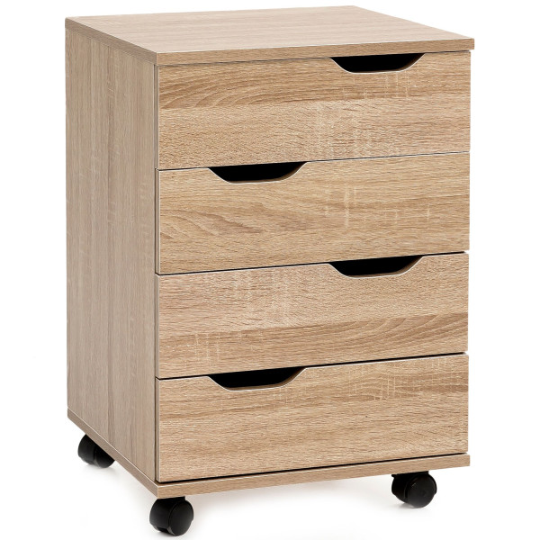 Rollcontainer in braun aus Holz