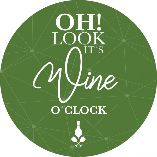 Glasbild IT\\\'S WINE O\\\'CLOCK in mehrfarbig aus Glas