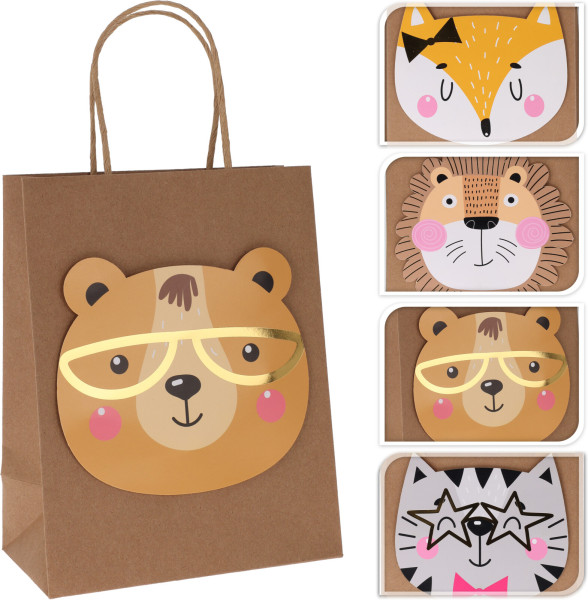 Geschenktasche TIERE in mehrfarbig aus Papier