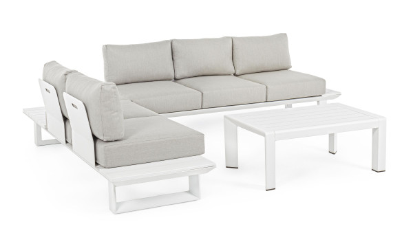 Loungeecke KONNOR in weiß aus Aluminium