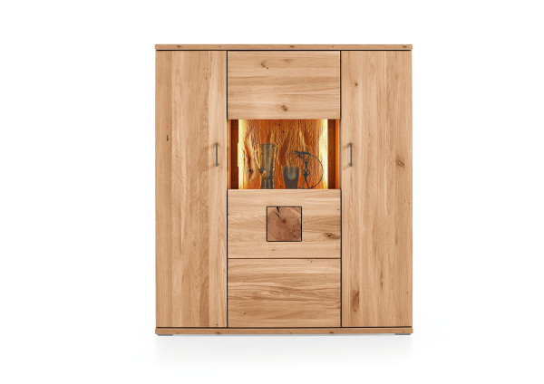 Highboard IVARIS in Alteiche aus Teilmassiv