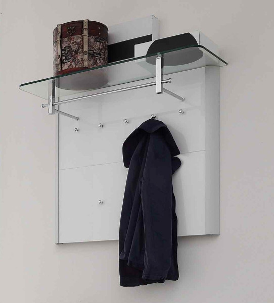 Garderobenpaneel ARREDOKIT MELODIE 47 in Alufarbig aus Glas