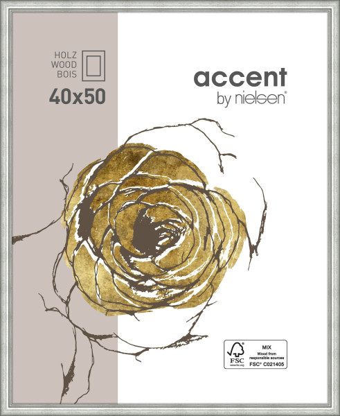 Bilderrahmen silber ASCOT in silberfarben aus Holz