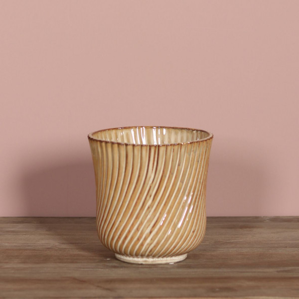 Vase in creme aus Keramik