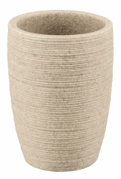 Zahnputzbecher SAND in beige aus Polyresin