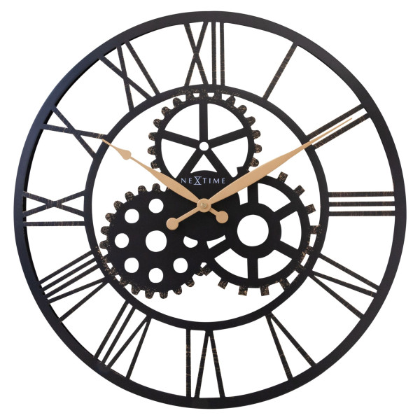Wanduhr NEXTIME in schwarz aus Metall