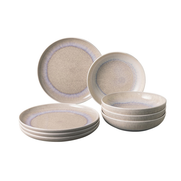 Tafelservice PERLEMOR SAND in beige aus Porzellan