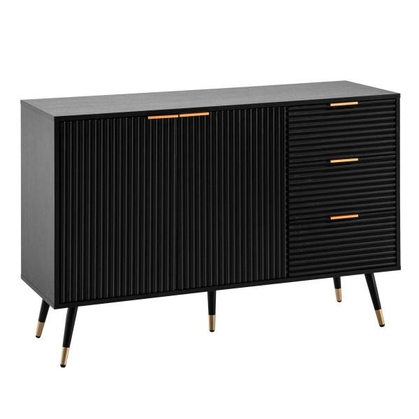 Sideboard in schwarz aus Materialmix