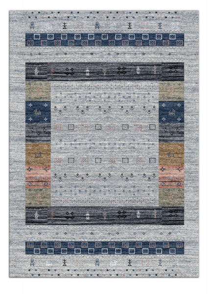 Teppich NEW YORK SUPER 2499 in blau aus Schurwolle
