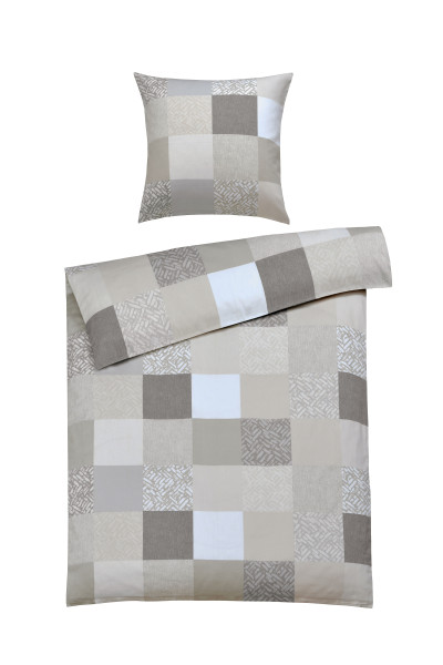 Bettwäsche STELLA Satin in beige aus Baumwolle