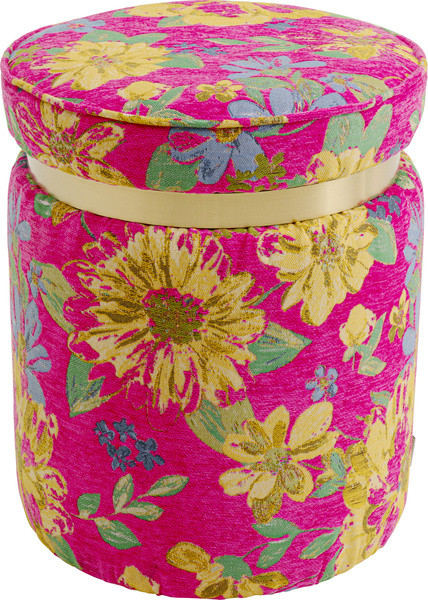 Hocker FLOWER FEVER in pink aus Stoff
