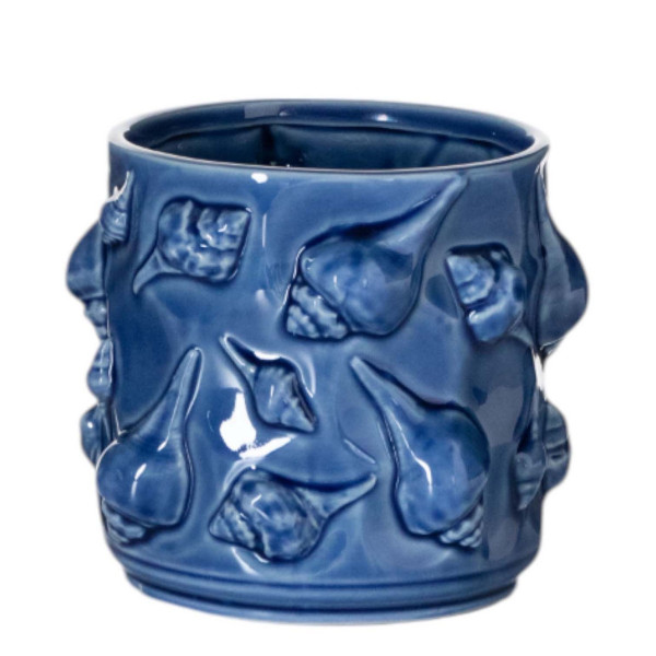 Vase MUSCHEL in blau aus Keramik