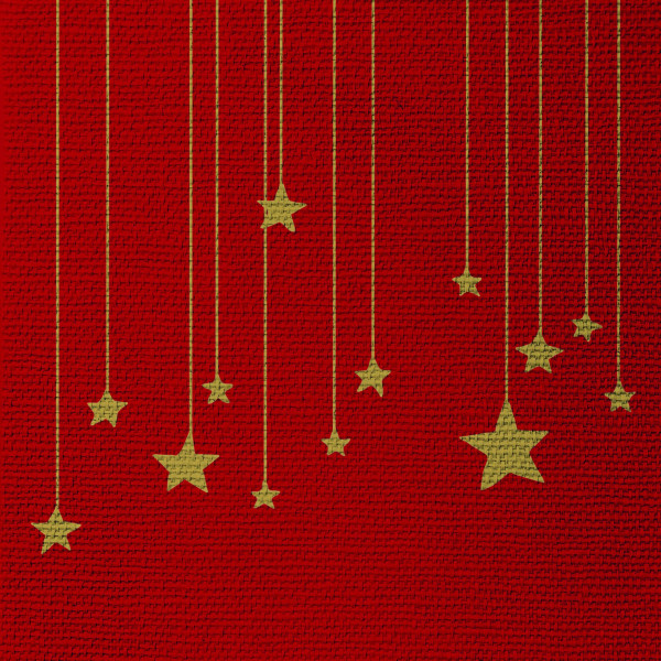 Servietten STARS ON CANVAS in rot aus Papier