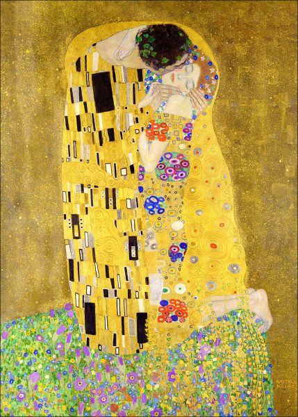 Aludibondbild KLIMT DER KUSS in mehrfarbig aus Metall